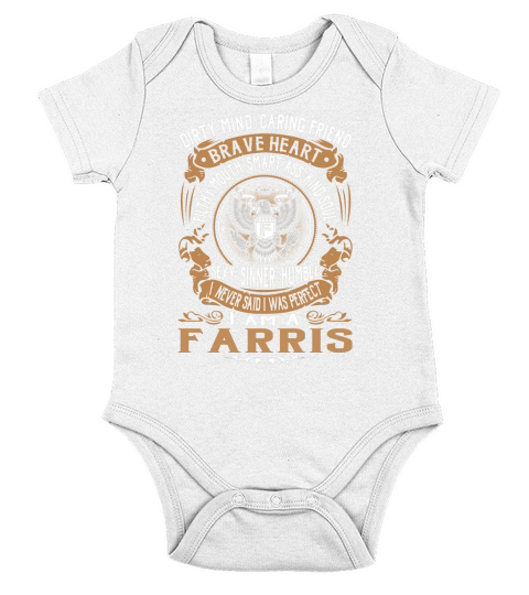 FARRIS Last Name, Surname Tshirt Short Sleeve Baby One-Piece