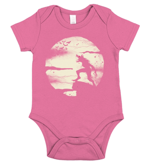 Werewolf With The Full Moon Short Sleeve Baby One-Piece