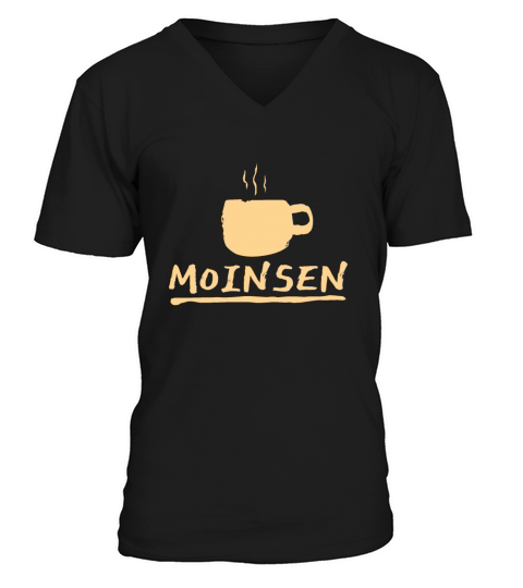 Moinsen Greeting Moin Coffee Lover Gift idea Men's V-Neck T-shirt