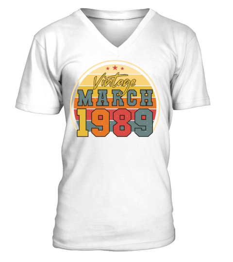 Born March 1989 Vintage V-Neck T-shirt