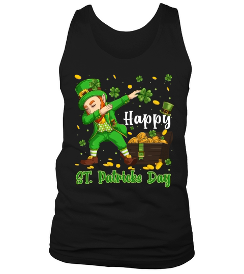 happy St. Patricks Day funny dabbing leprechaun shamrock shirt shirt Tank Top Unisex