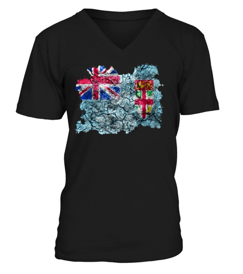 Fiji Vintage Flag Men's V-Neck T-shirt