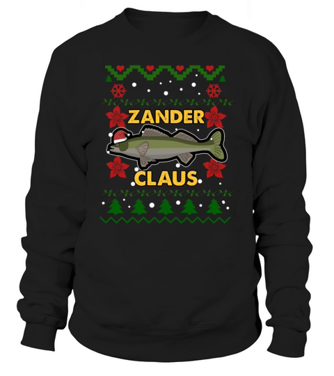 zander claus christmas fishing fish pikeperch Women's Sweatshirt