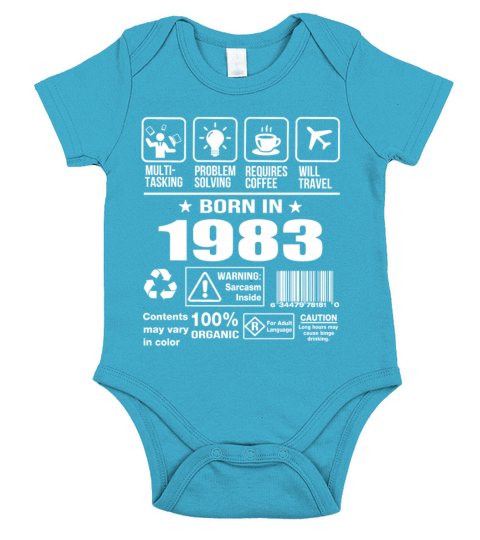 Born In 1983 Short Sleeve Baby One-Piece