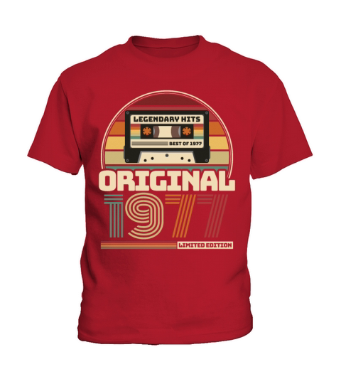 Beautiful Retro Vintage tape birthday 1977 Kids T-Shirt