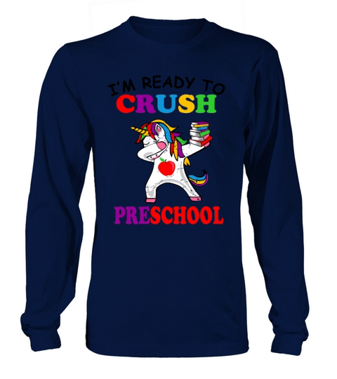 Im Ready to Crush Preschool Dabbing Unicorn Back Women's Long Sleeve