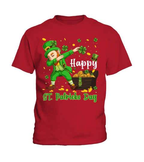 happy St. Patricks Day funny dabbing leprechaun shamrock shirt shirt Kids T-Shirt
