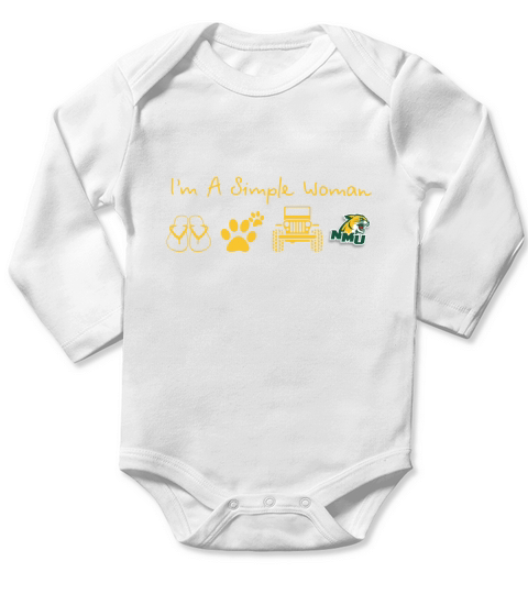 Northern Michigan Wildcats Simple Team Long Sleeve Baby One-Piece