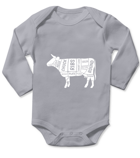 Cow Meat Parts Long Sleeve Baby One-Piece