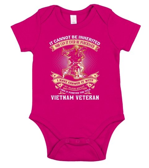 It cannot be inherited nor can it ever be purchased Vietnam veteran shirt Short Sleeve Baby One-Piece