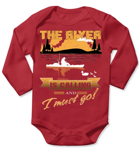 Fisherman  The river is calling and i must go Long Sleeve Baby One-Piece
