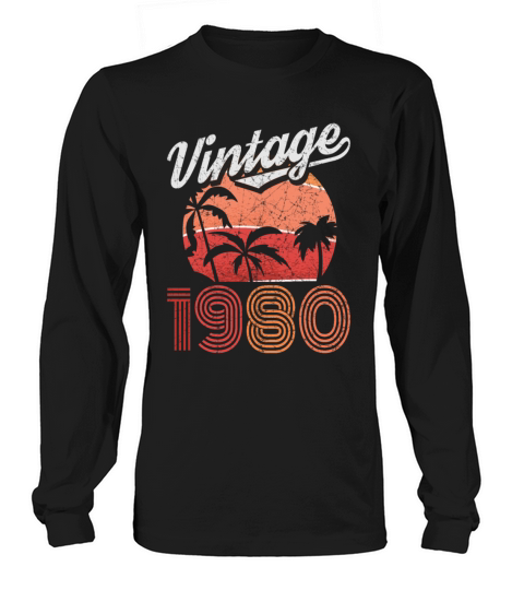 1980 Vintage born in Retro age Birthday gift idea Men's Long Sleeve