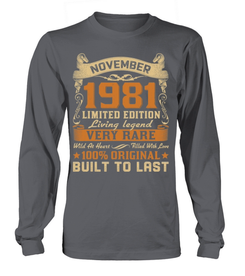 39th Birthday 39 Years Old Retro November 1981 Men's Long Sleeve