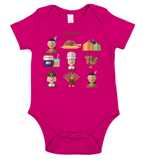 thanksgiving Short Sleeve Baby One-Piece