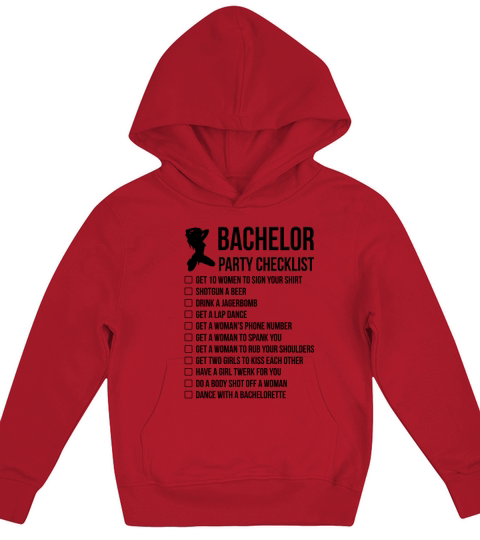 Bachelor Party Checklist Kids Hoodie