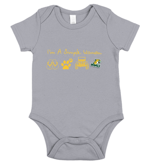 Northern Michigan Wildcats Simple Team Short Sleeve Baby One-Piece