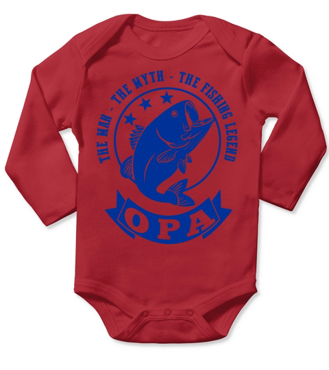 Opa The Fishing Legend Long Sleeve Baby One-Piece
