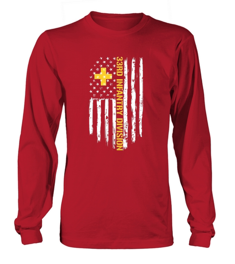 33rd Infantry Division American Flag Long sleeved Unisex