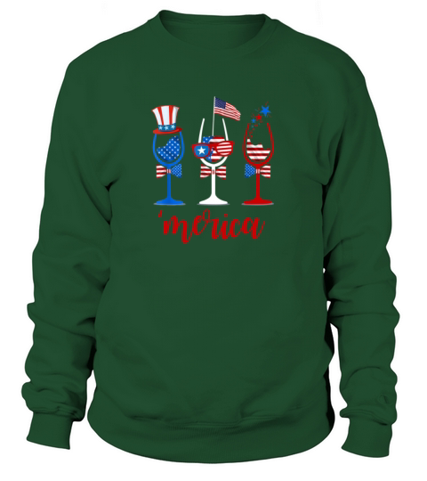 Wine Glasses Merica Uncle Sam 4th Of July Alcohol Women's Sweatshirt