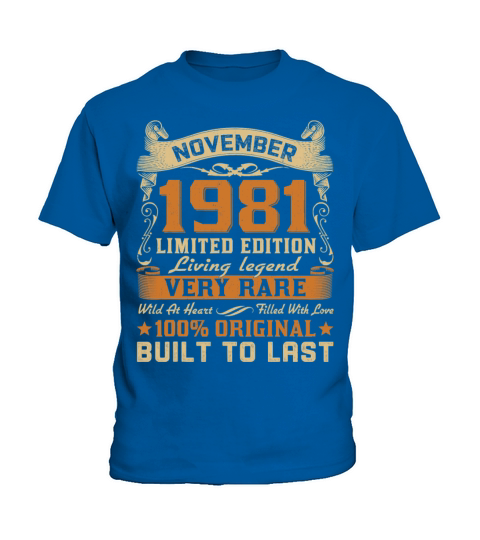 39th Birthday 39 Years Old Retro November 1981 Kids T-Shirt