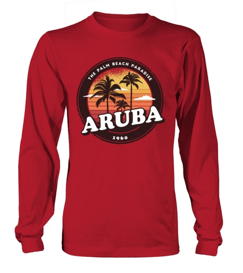 Aruba Vintage Beach Design Men's Long Sleeve