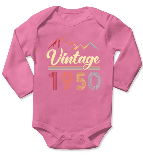 Vintage 1950 71th Birthday Retro 71 Years Old Long Sleeve Baby One-Piece