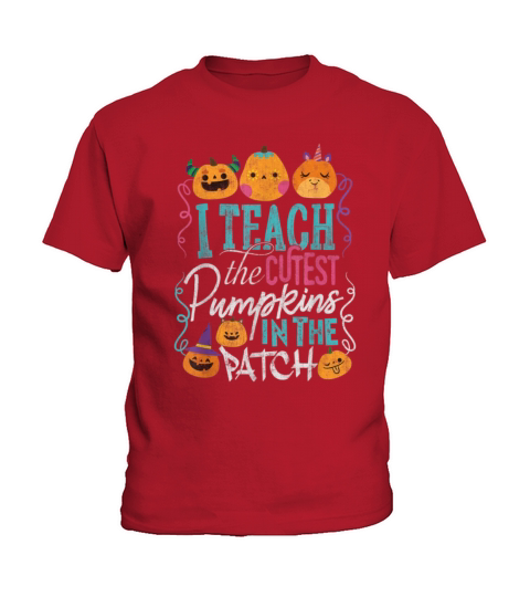 Funny Halloween Teachers Pumpkins in the Patch Kids T-Shirt