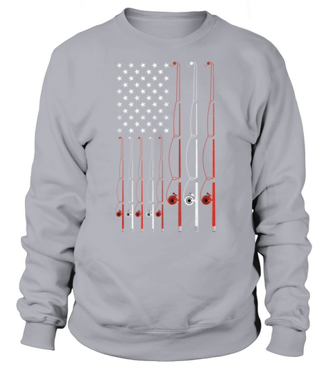 Fishing Shirt Dad Grandpa USA Flag Fisherma Women's Sweatshirt