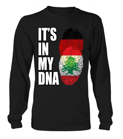 German And Lebanese Mix DNA Flag Heritage Men's Long Sleeve