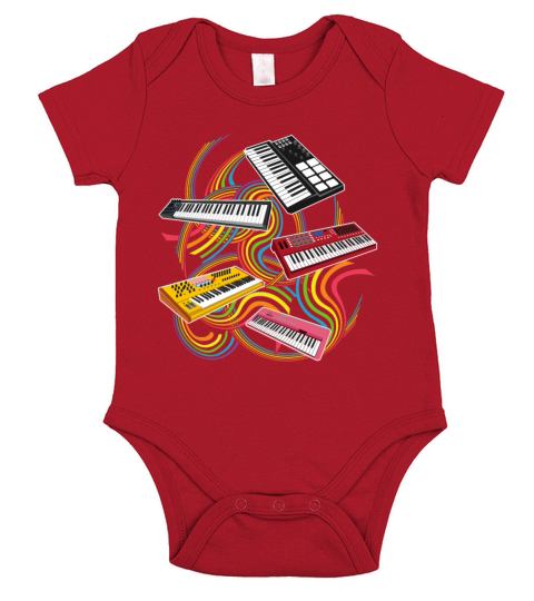 Keyboard Synthesizer Piano Short Sleeve Baby One-Piece