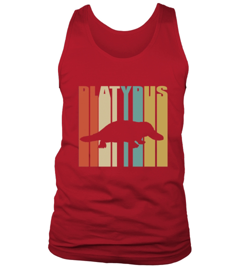 Silhouette d&#39;ornithorynque rétro vintage - Ladies V-Neck Tank Top Unisex