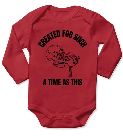 Created for such a time as this funny coffee skull Long Sleeve Baby One-Piece