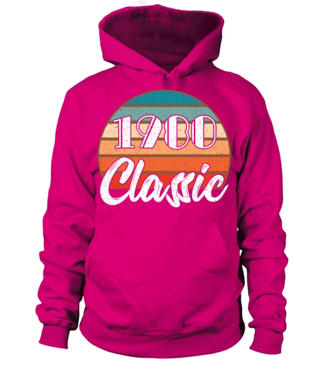 Anniversary Birthday 1980 Classic Colors Design Women's Hoodie