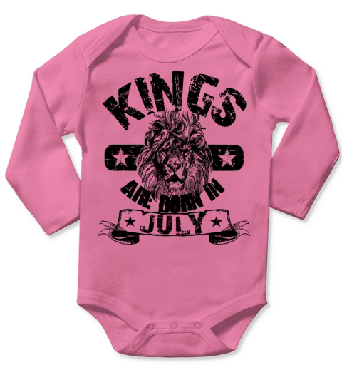 Kings Are Born In July Long Sleeve Baby One-Piece