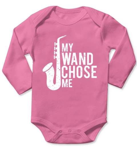 My Wand Chose Me Saxophone Long Sleeve Baby One-Piece
