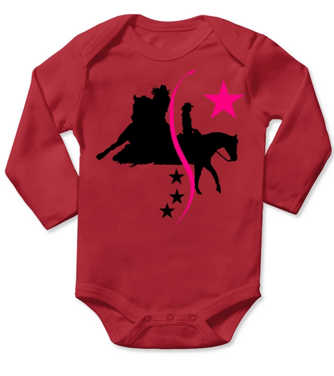 Barrel Racing Girl and Western Riding Girl Long Sleeve Baby One-Piece