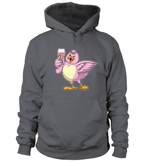 Bird with Glass of Red wine Women's Hoodie