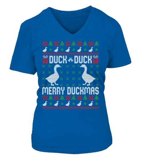 Merry Christmas Ducks Lover Ugly Theme Duckmas Women's V-Neck T-shirt