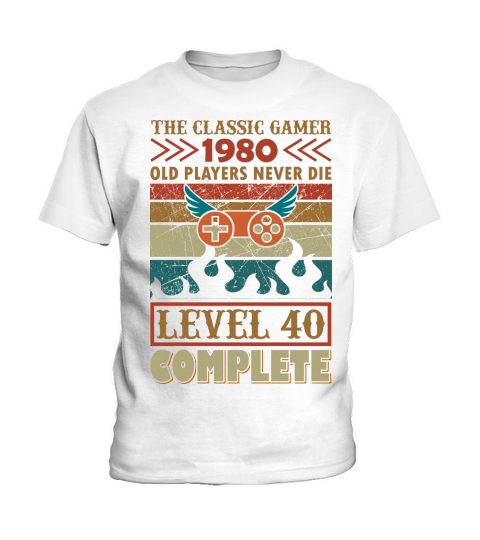 The classic gamer 1980 Level 40 complete Kids T-Shirt