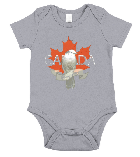 Canada Gray Jay Grunge Carolyn Sandstrom T shirt Short Sleeve Baby One-Piece