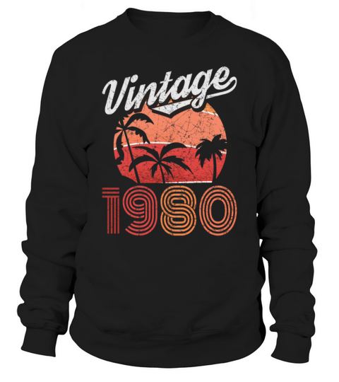 1980 Vintage born in Retro age Birthday gift idea Men's Sweatshirt