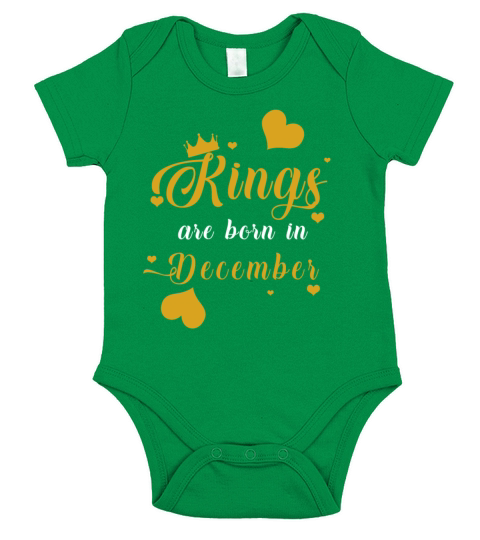 Kings Are Born In December Short Sleeve Baby One-Piece