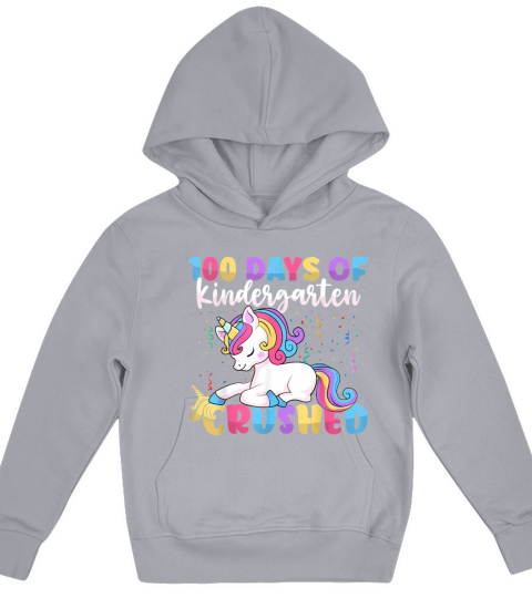 100 Days of Kindergarten Crushed Boys Cute Unicorn Kids Hoodie