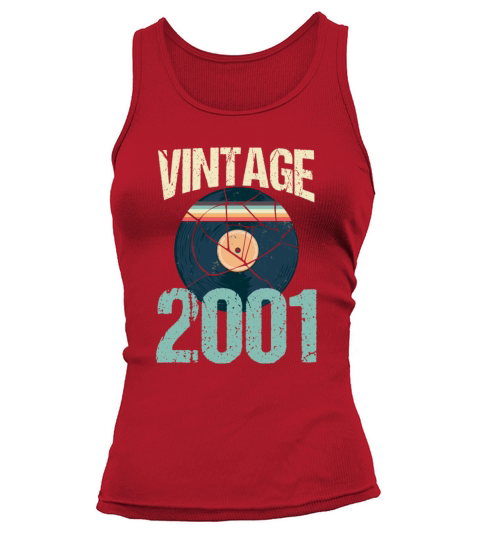 Retro Vintage 2001 19 th Birthday Record Vinyl Women's Tank Top