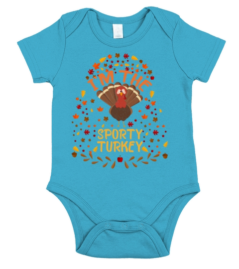 Im Sporty Turkey Happy Thanksgiving 2021 Short Sleeve Baby One-Piece