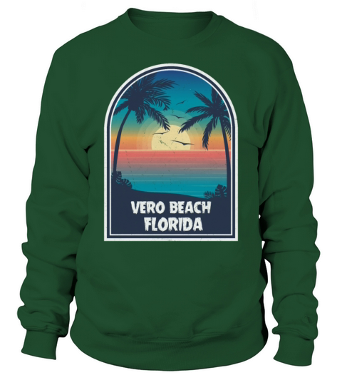 Vintage Vero Beach Florida Retro 80s Summer Travel Men's Sweatshirt