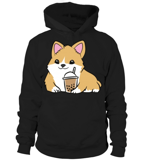 Kawaii Corgi Bubble Tea Cute Welsh Corgi Pearl Mil Men's Hoodie