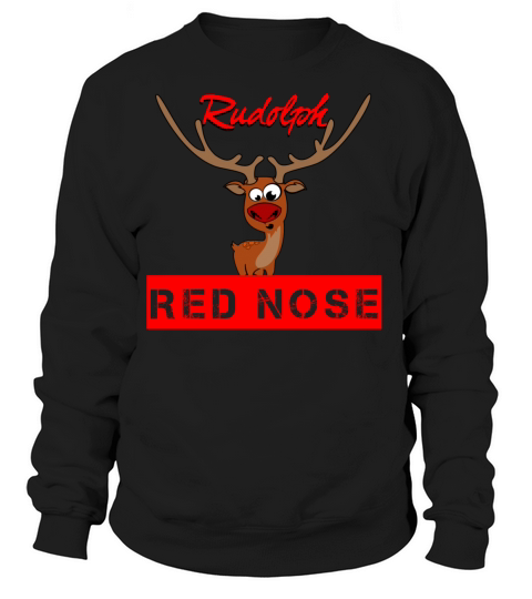 Rudolph and the red nose on Xmas Women's Sweatshirt