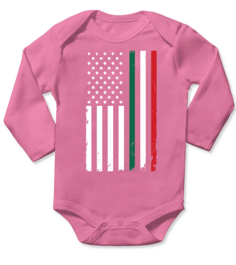 Patriotic American Flag with Colors from Mexican Flag Long Sleeve Baby One-Piece