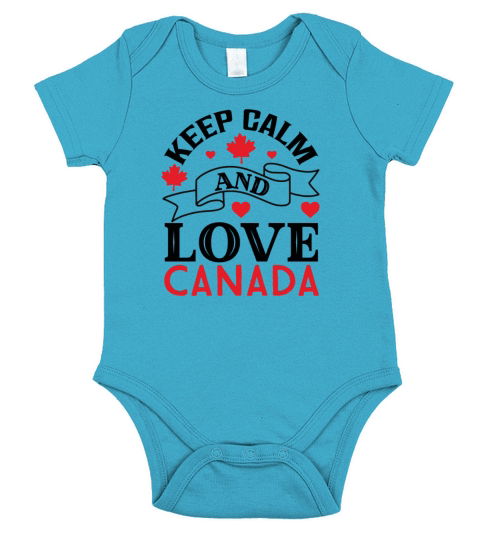 Keep Calm And Love Canada Short Sleeve Baby One-Piece